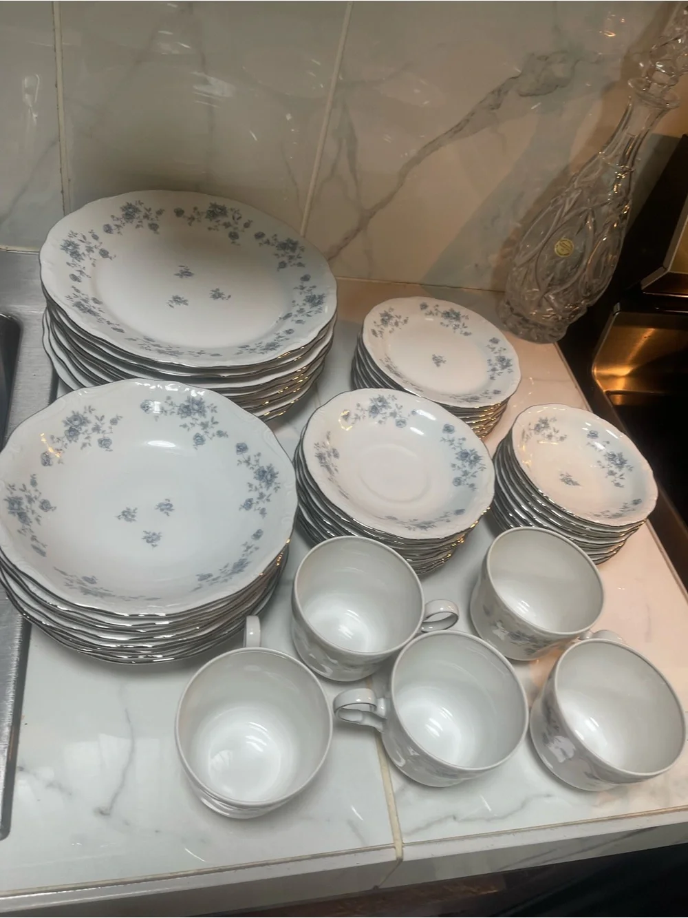 Vtg Johann Haviland Blue Garland Bavaria Germany 46pc. China Set Mint Condition
